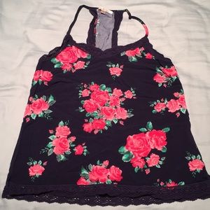 skies are blue racer back tank top